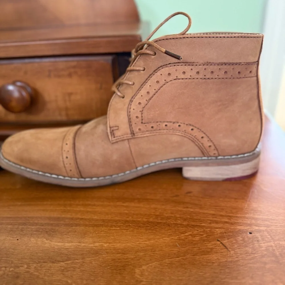New Arkbird leather suede boots chukka tan men’s 8.5‎ lace up oxford ankle boot